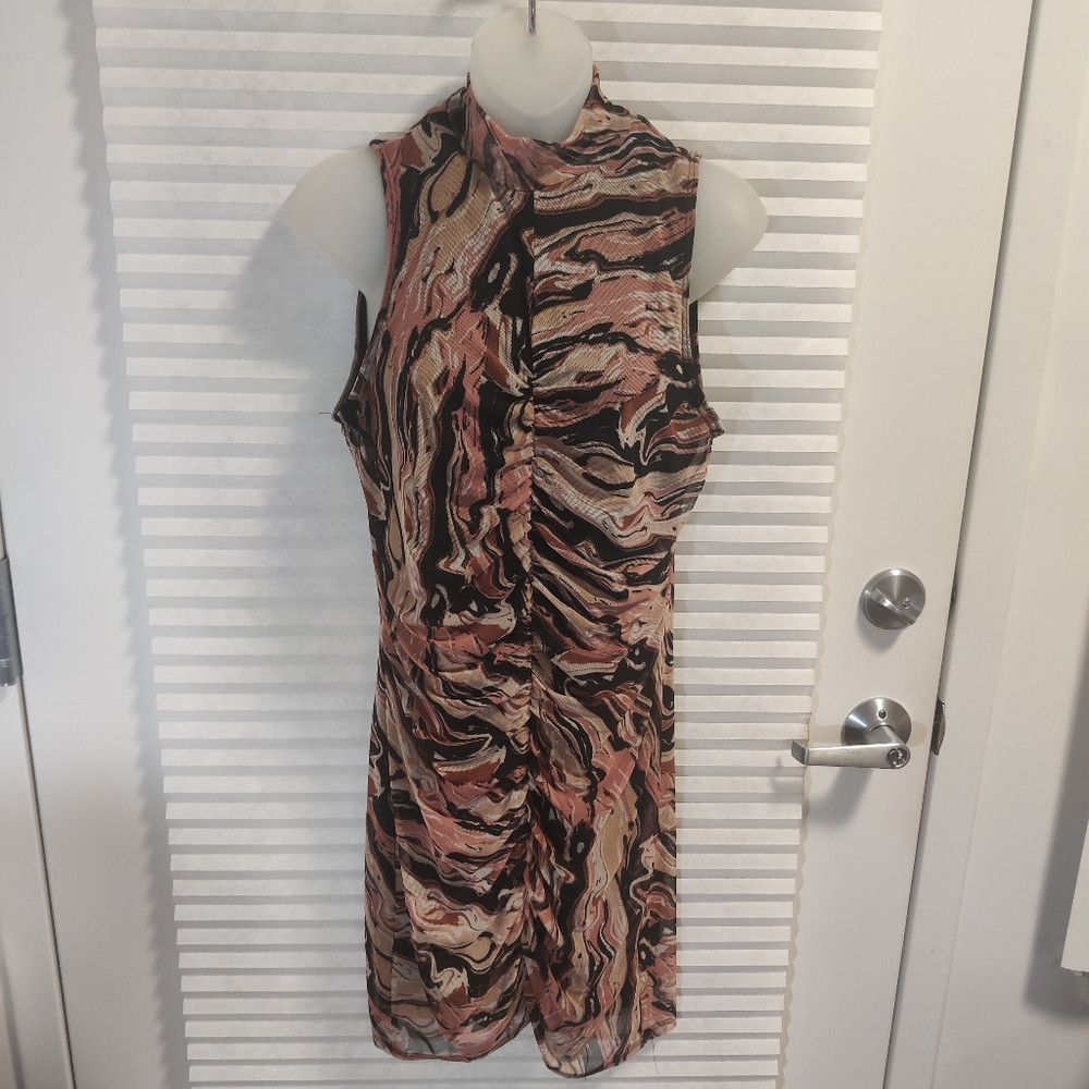 Sexy  Sheer Black Rose Lined Tank Dress